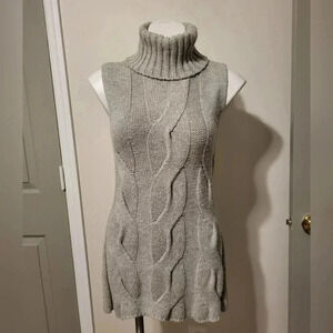 Camilla&Marc●●Alvarado Grey Marle Tunic Wool Blend Turtleneck Sweater(XS)